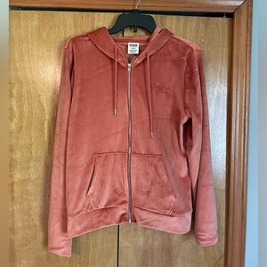 victoria secret pink velour zipup medium